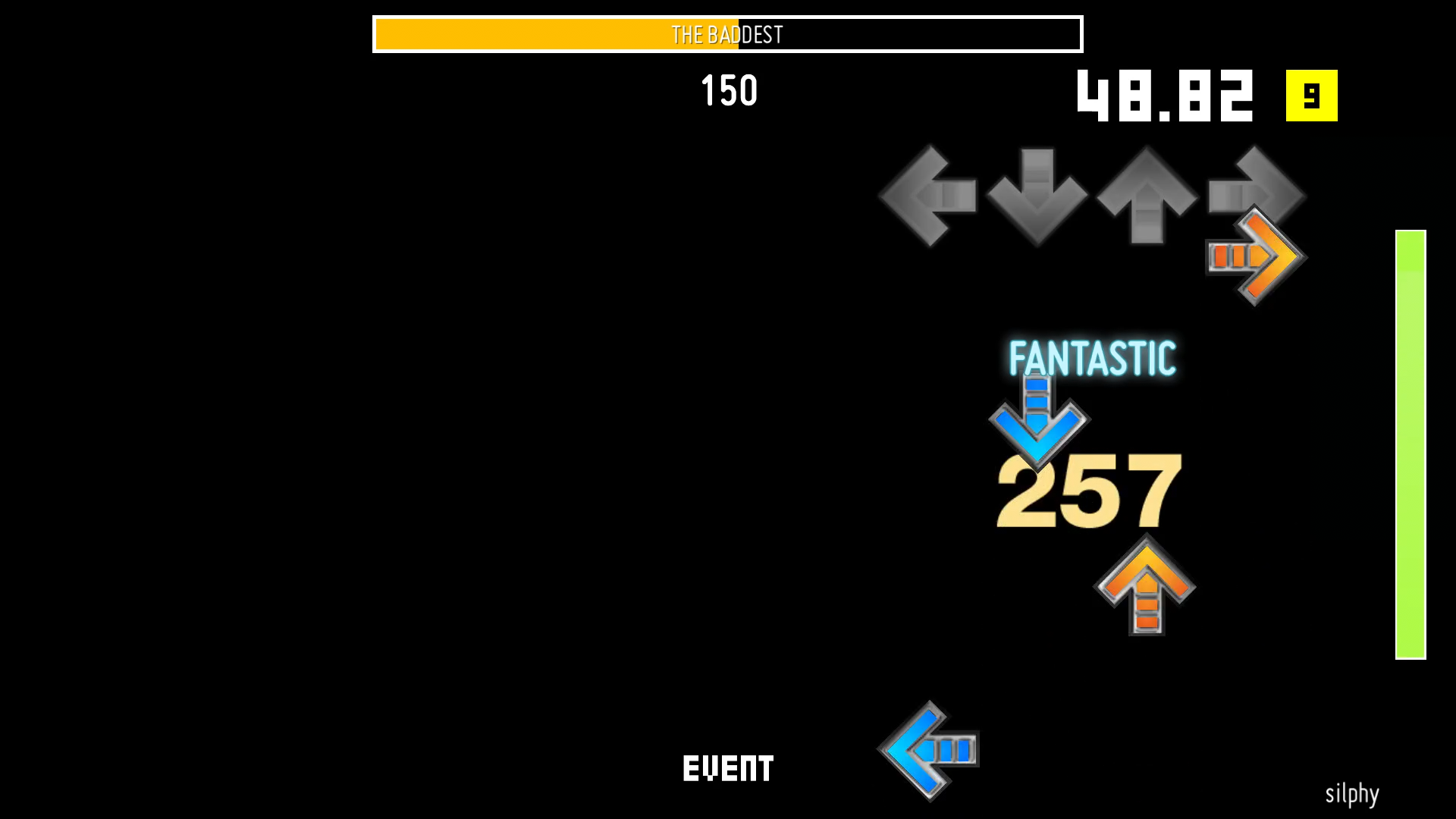 Screenshot: Arrows scroll upwards toward targets.